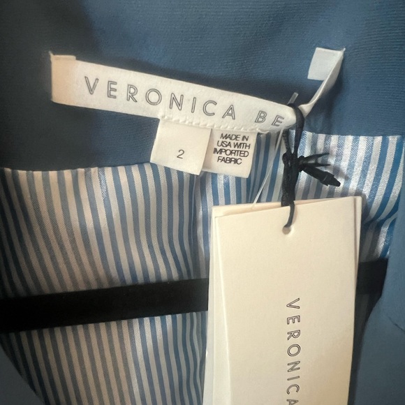 NWT Veronica Beard Gail Dickey Double Breasted Crepe Blazer Lagoon Blue Size 4 - Picture 10 of 10